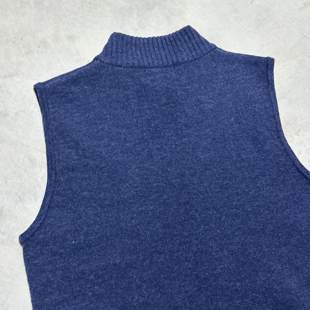 Woolrich Vest Vintage Medium Women Blue Wool Embroidered Bear Fish Hand Sewn Zip - Picture 6 of 8